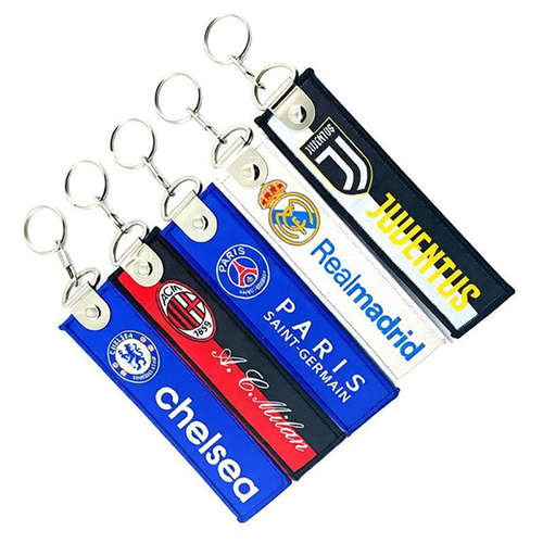 Custom Football Soccer Club Woven Keychain
